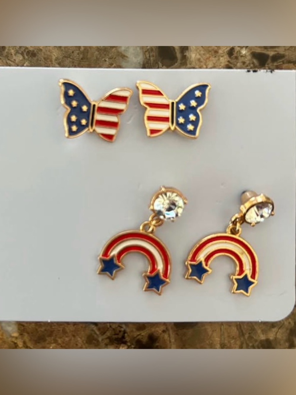 Patriotic Red, White & Blue  Earring Set